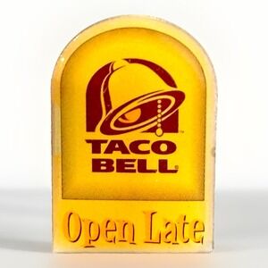Taco Bell Open Late Vintage Employee Hat Pin 80s 90s Fast Food Collectible